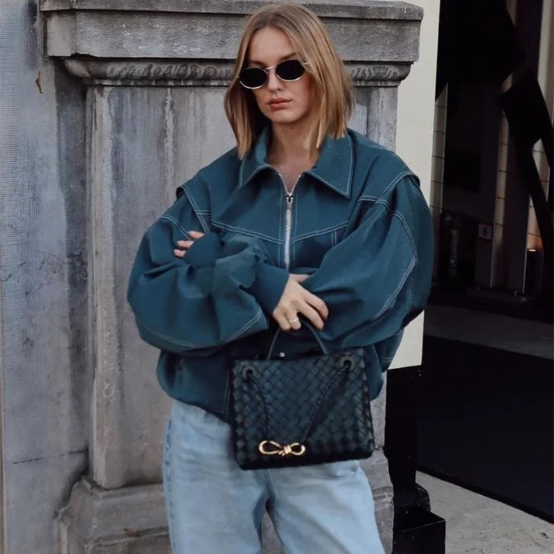 Veste simili cuir zippée