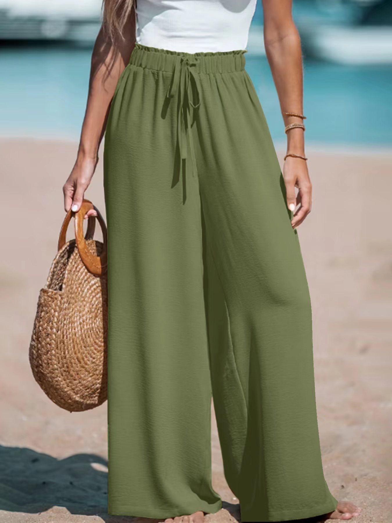 Pantalon large décontracté