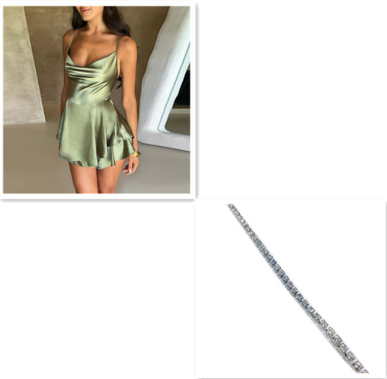 Robe courte à bretelles