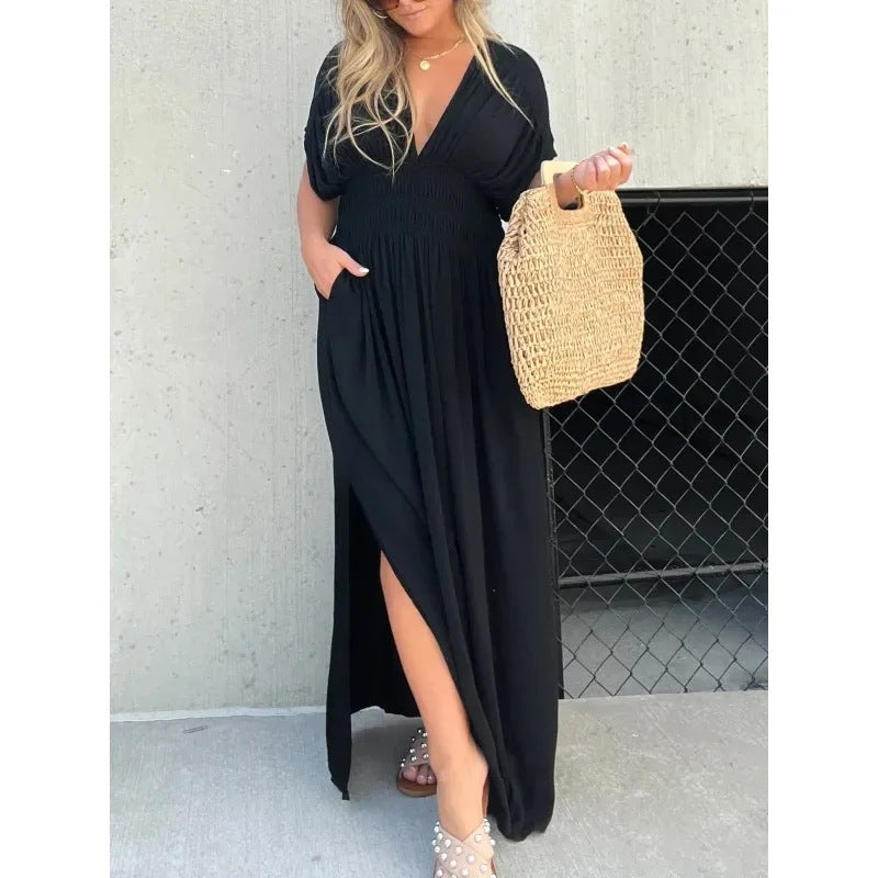 Robe d'été à manches chauve-souris