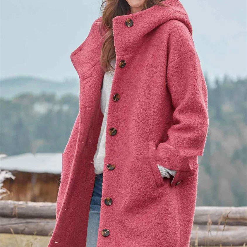 Manteau Long Tweed Épais