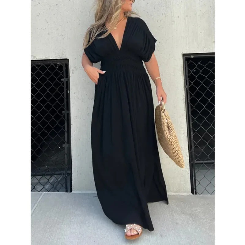 Robe d'été à manches chauve-souris