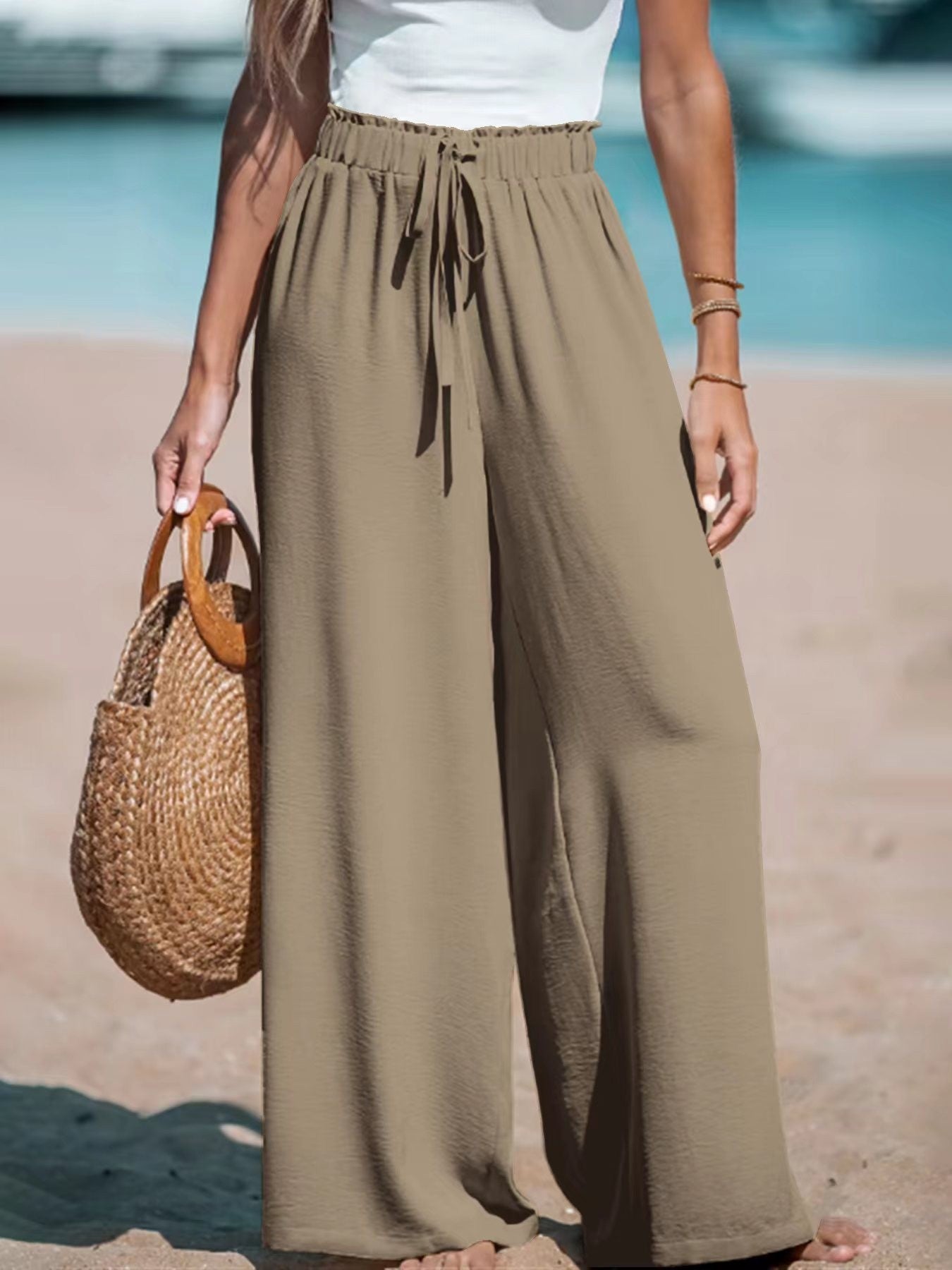 Pantalon large décontracté
