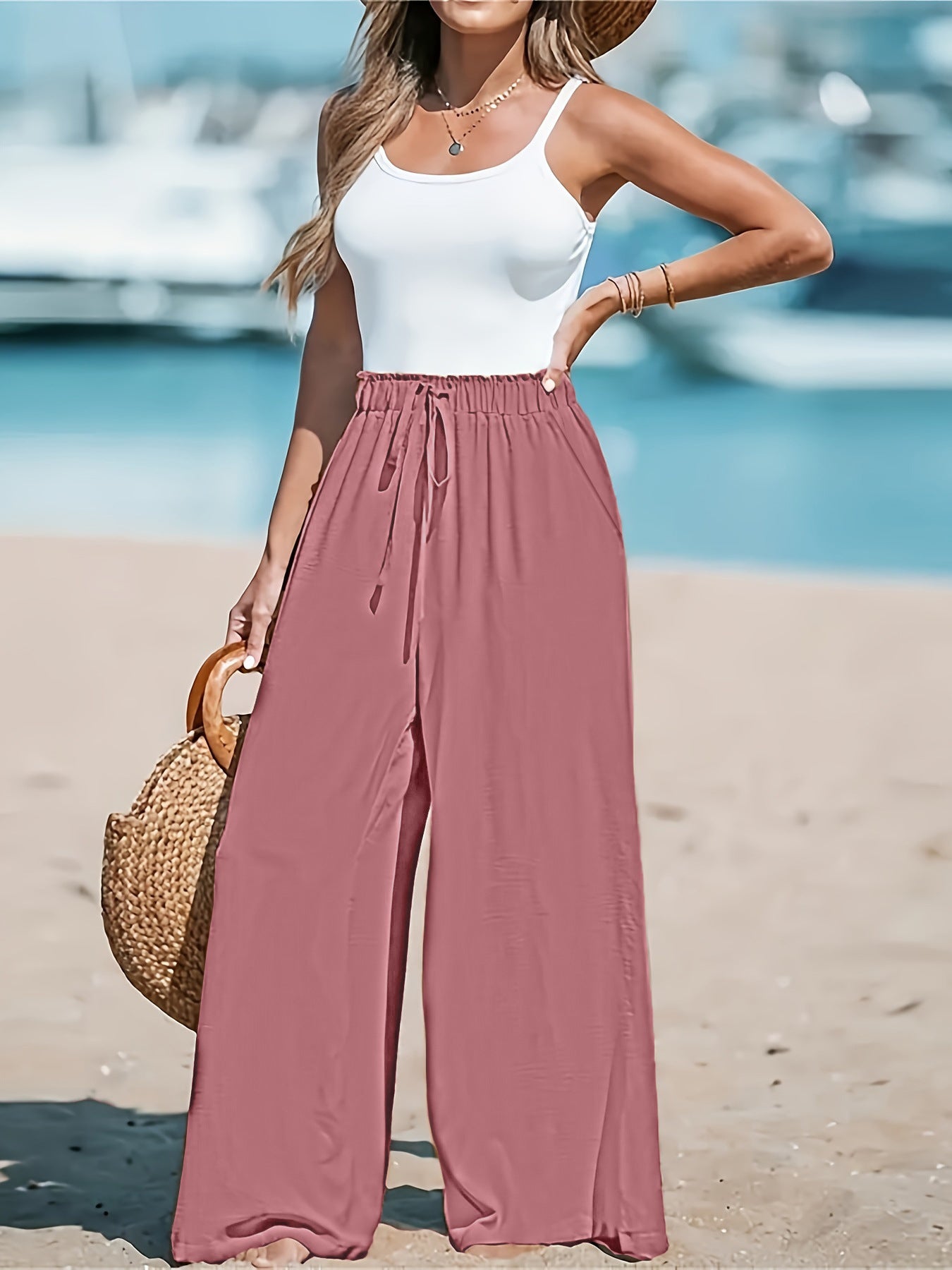 Pantalon large décontracté