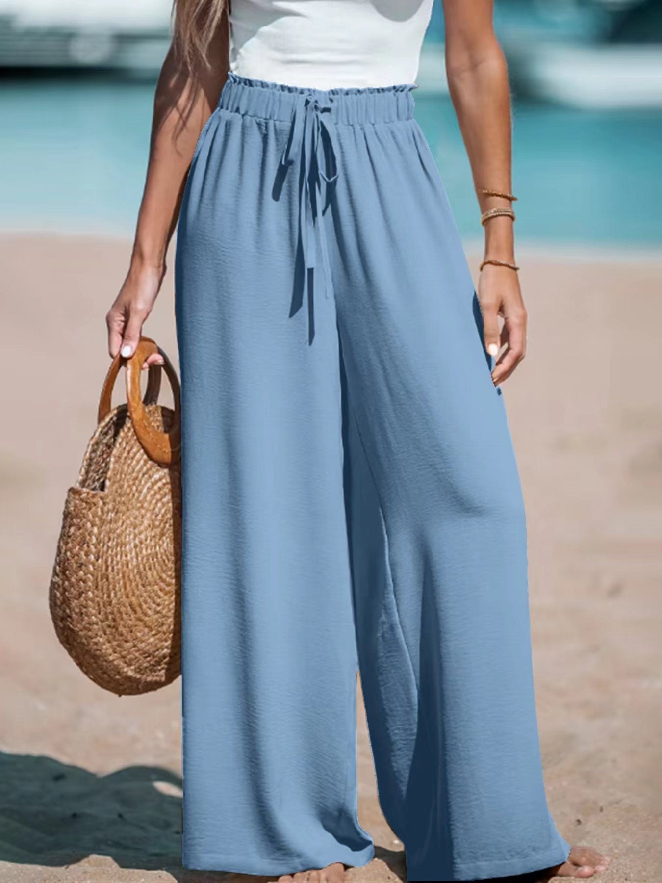 Pantalon large décontracté