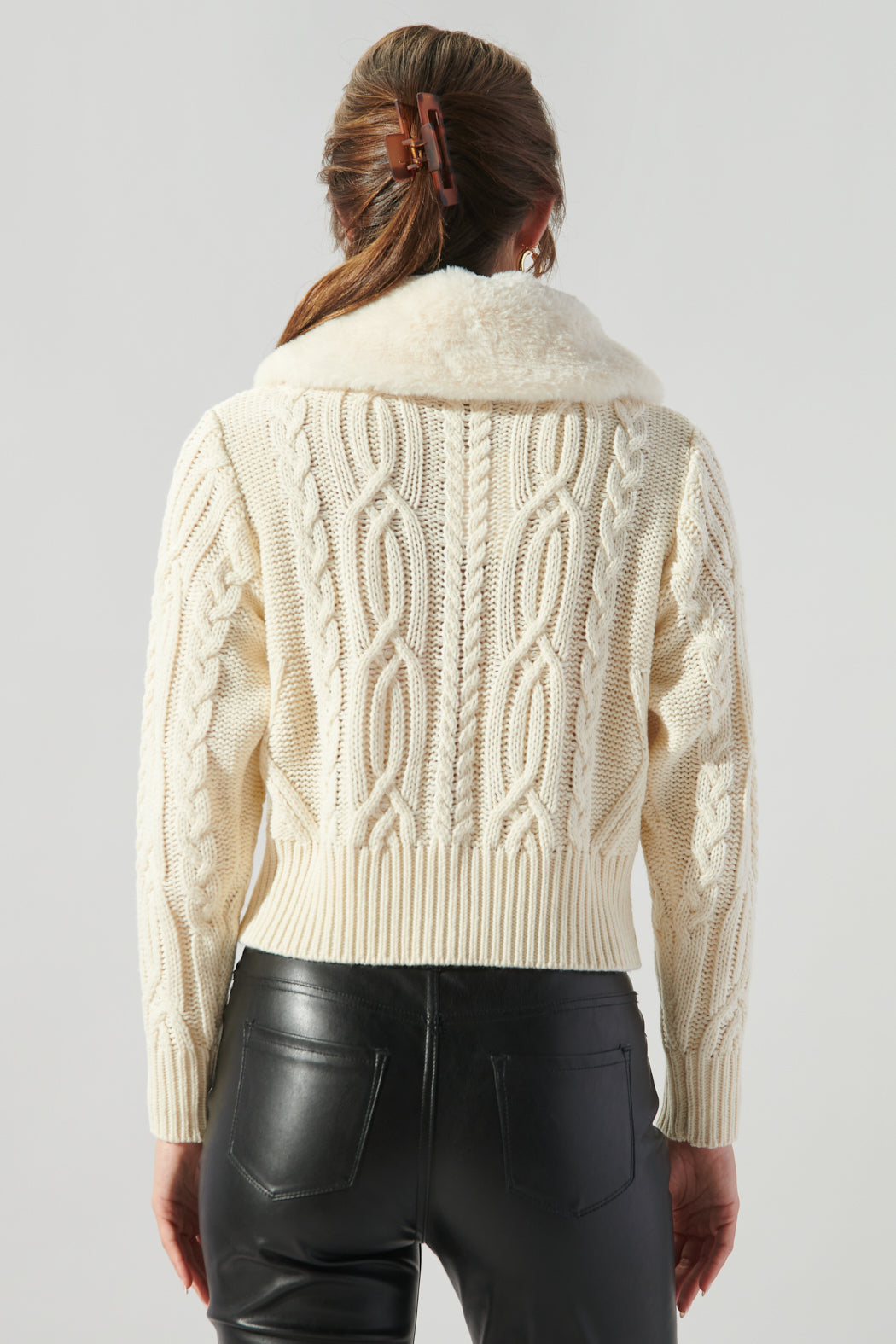Pull avec Col en Fourrure