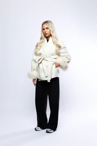 Manteau en laine style Hepburn