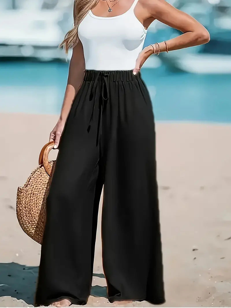 Pantalon large décontracté