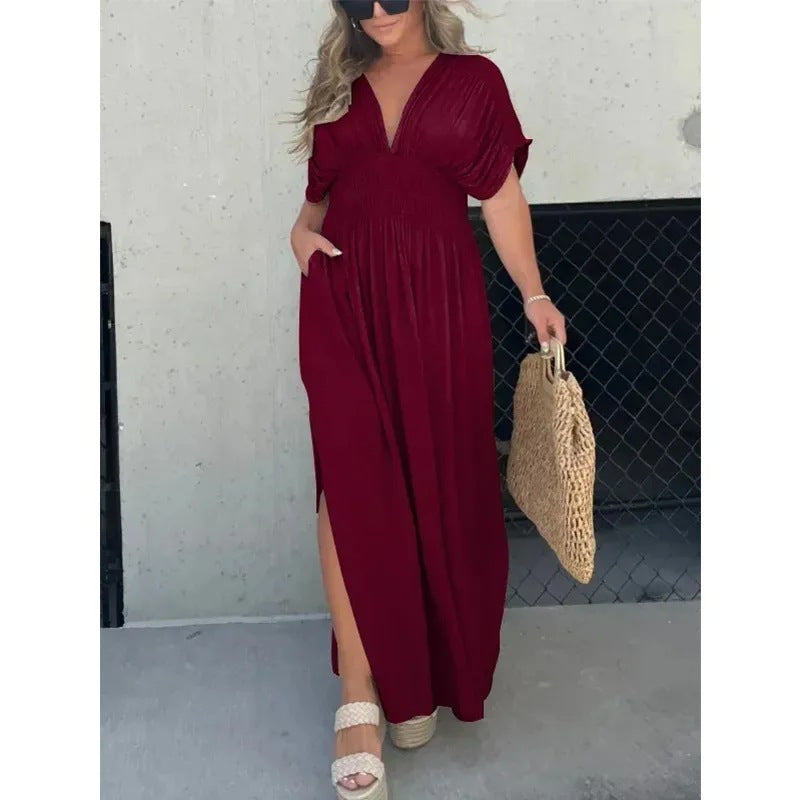 Robe d'été à manches chauve-souris