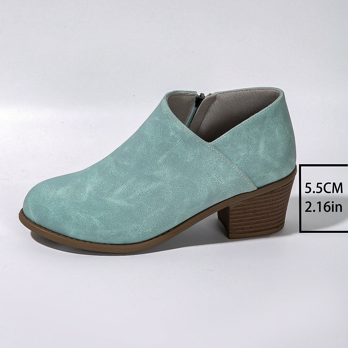 Bottes à talon épais avec fermeture éclair