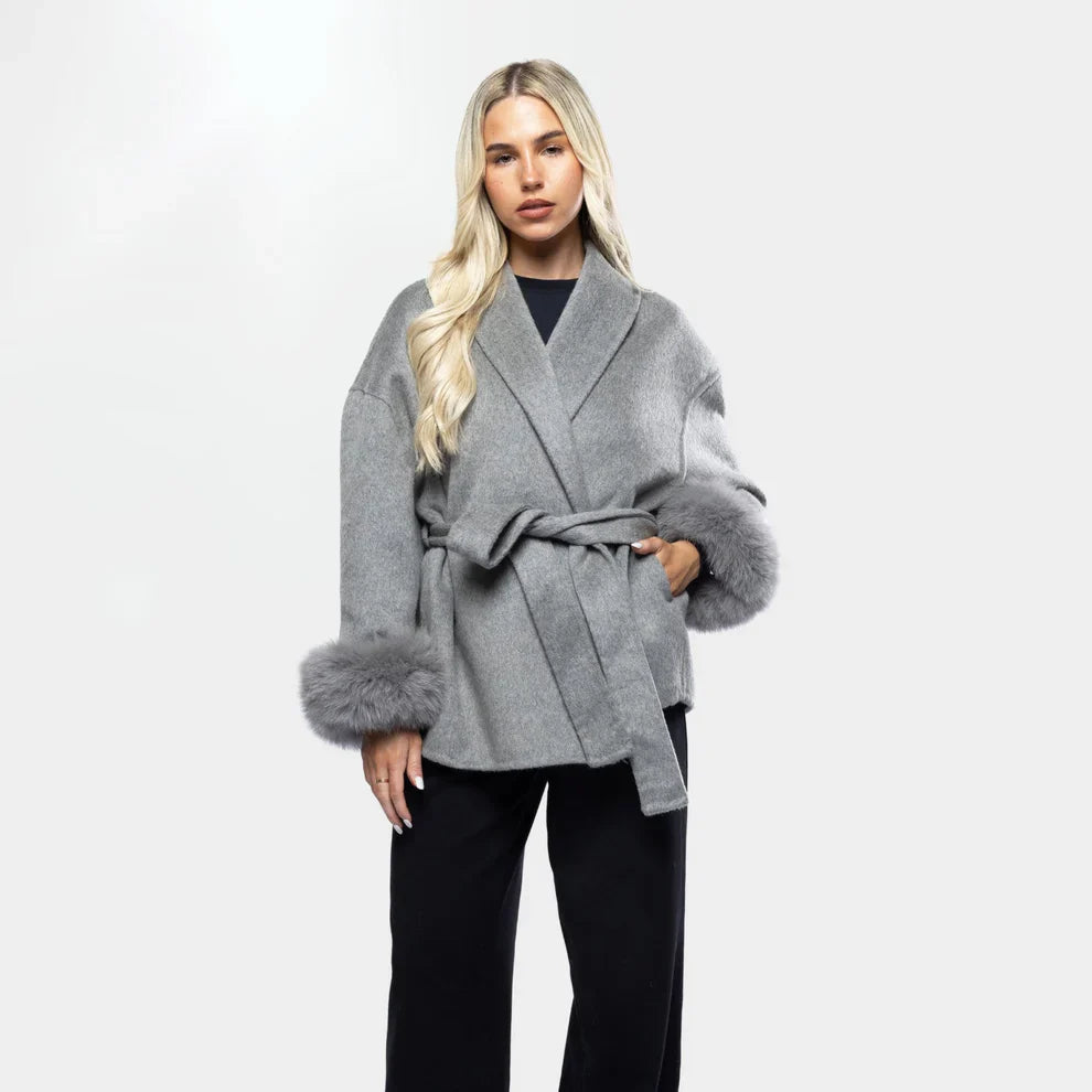 Manteau en laine style Hepburn