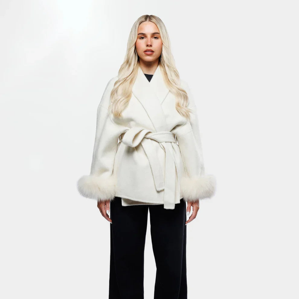 Manteau en laine style Hepburn