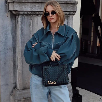 Veste simili cuir zippée