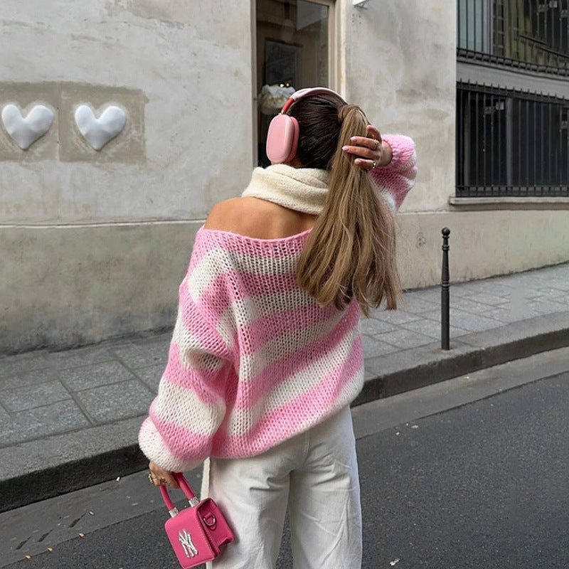 Pull ample à rayures - FEMME FATALE