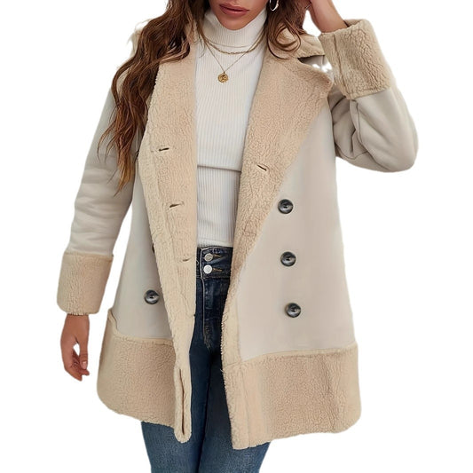 Manteau Contrasté Abricot