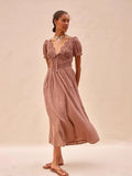 Robe en Coton Pur Col V - FEMME FATALE
