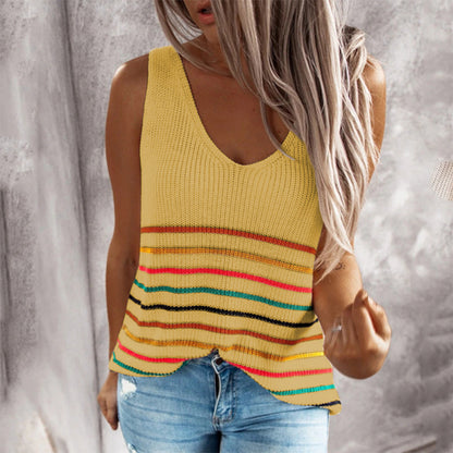 Blouse d'Été à Rayures Colorées