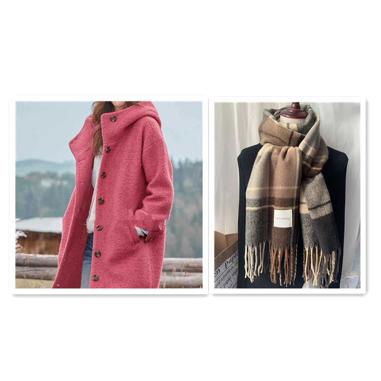Manteau Long Tweed Épais