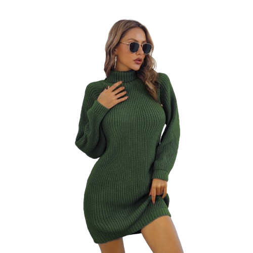 Robe Pull Col Roulé Hiver