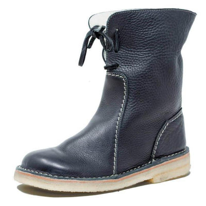 Bottes neige lacets en polaire