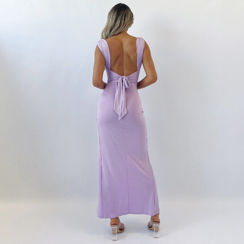 Robe Mode Sans Manches à Fente