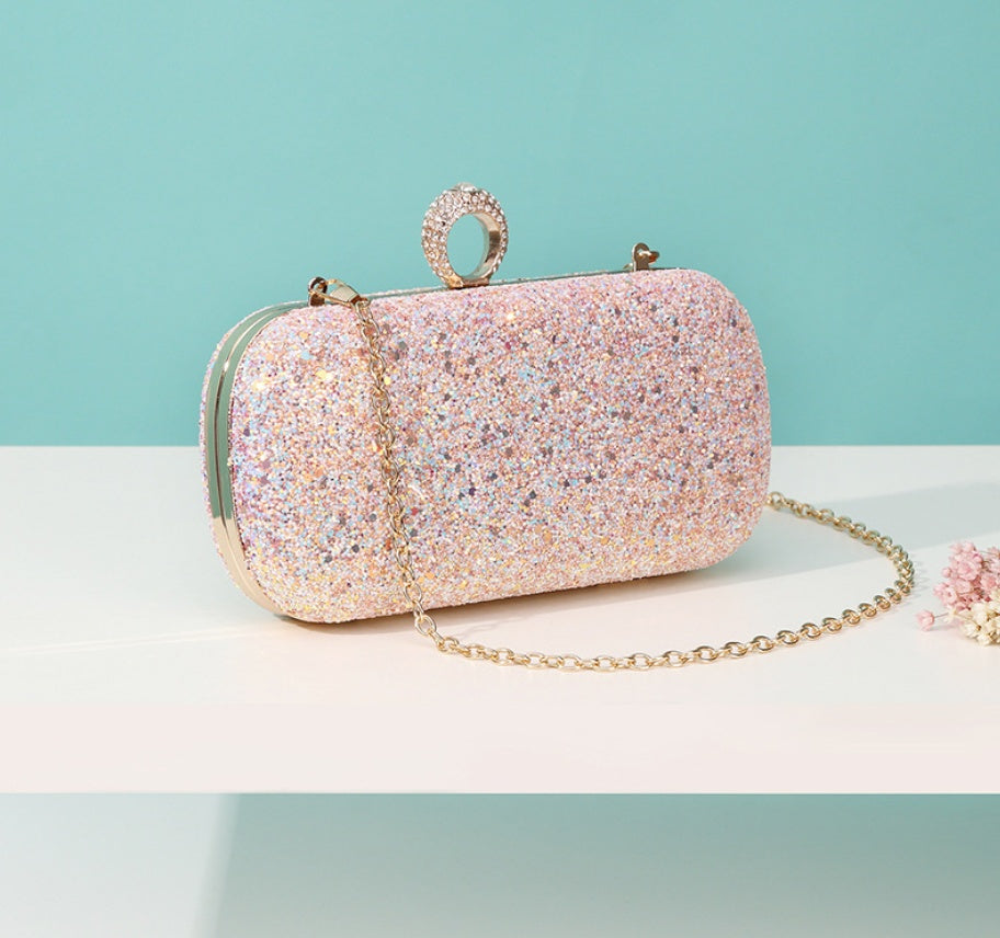 Sac Chaînette à Sequins Givrés