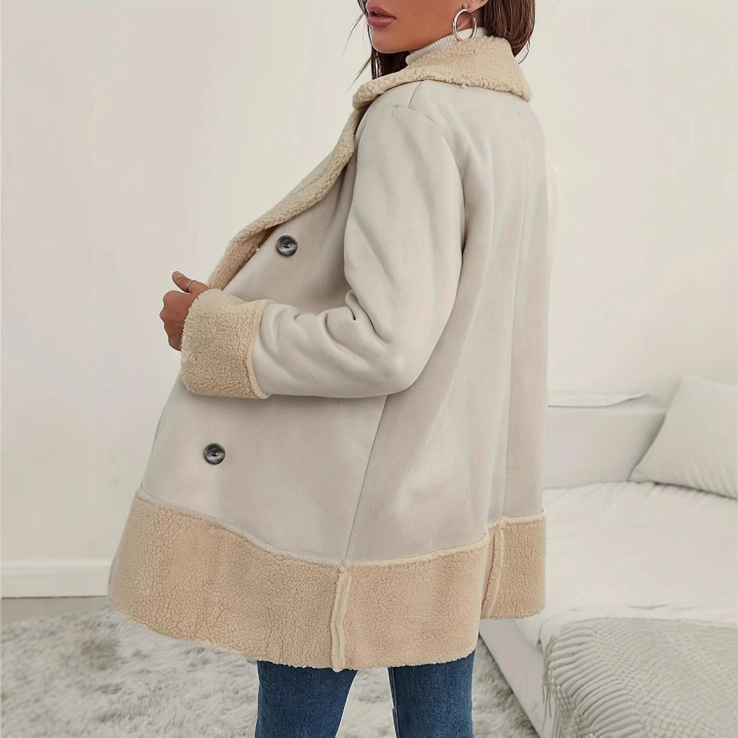 Manteau Contrasté Abricot