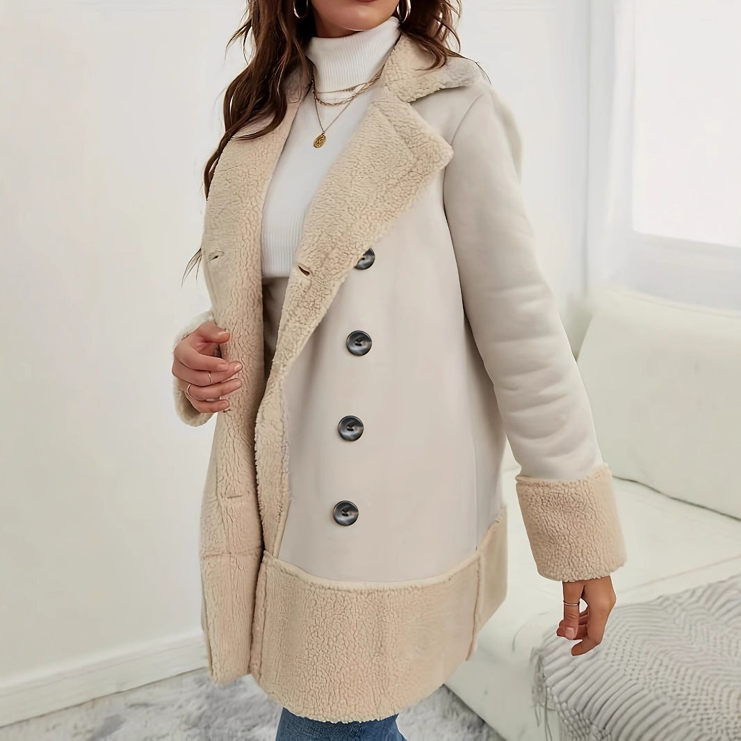 Manteau Contrasté Abricot