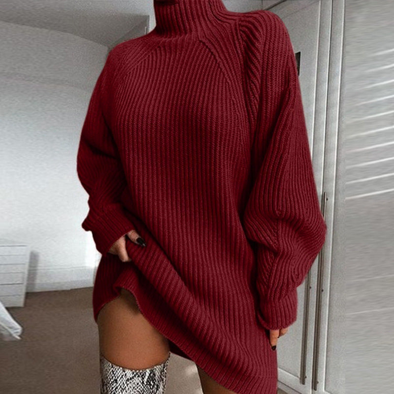 Robe Pull Col Roulé pour l’Hiver - FEMME FATALE