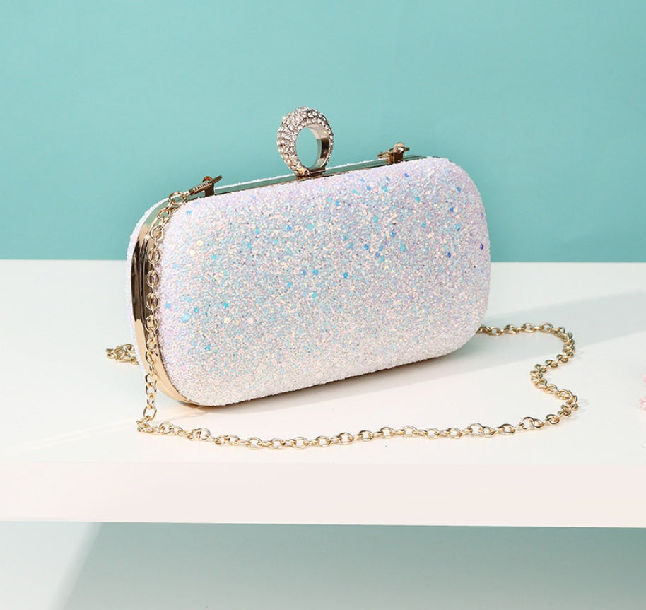 Sac Chaînette à Sequins Givrés