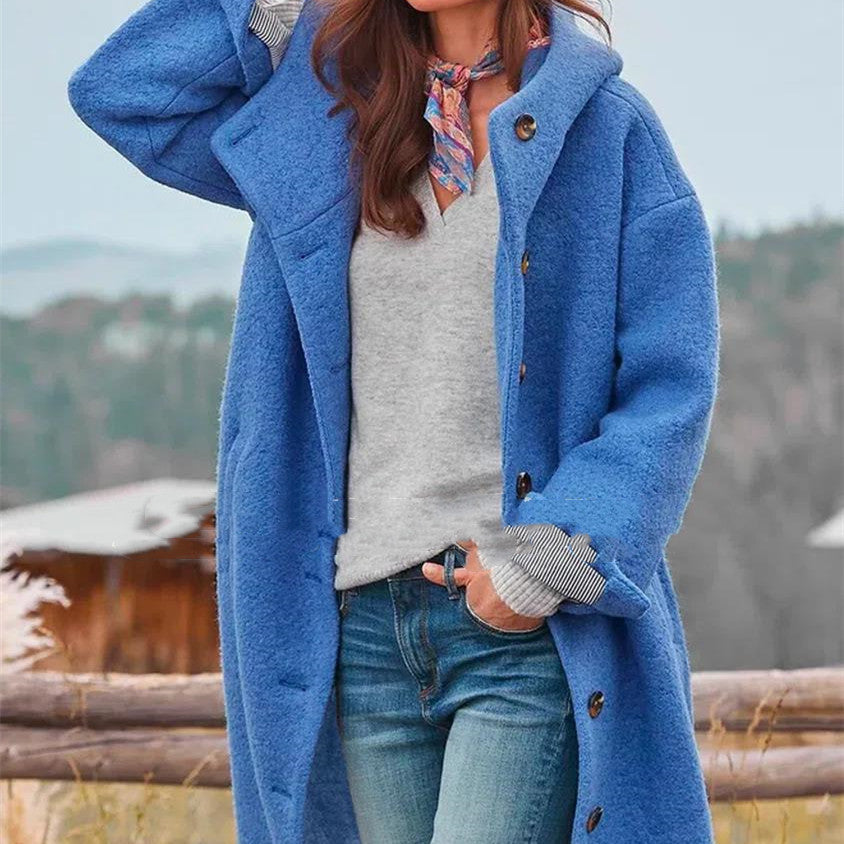 Manteau Long Tweed Épais