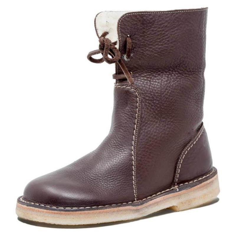 Bottes neige lacets en polaire