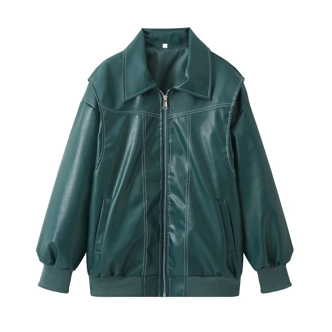 Veste simili cuir zippée