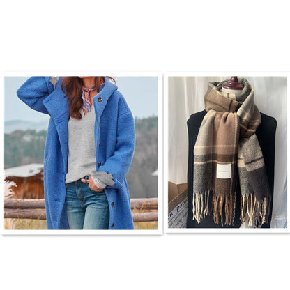 Manteau Long Tweed Épais