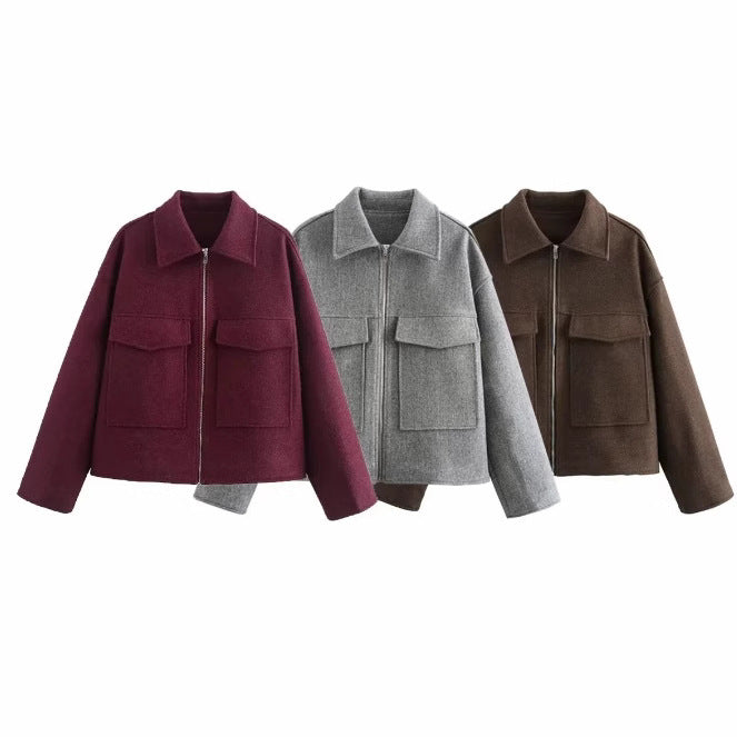Manteau Col Polo Rétro