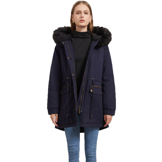Parka Mi-longue avec Col en Fourrure