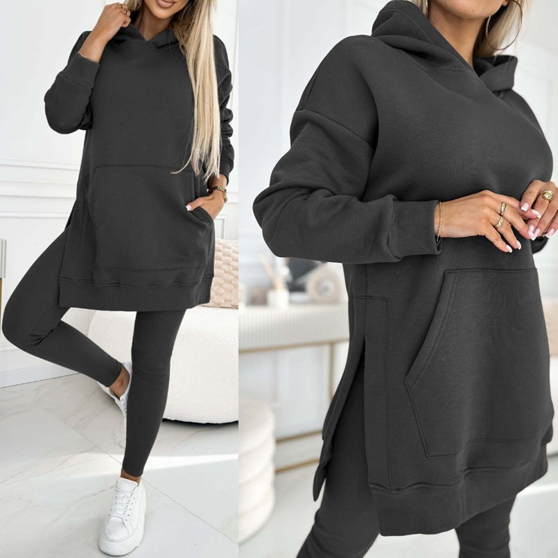 Ensemble Sweat Capuche et Leggings Épais - FEMME FATALE