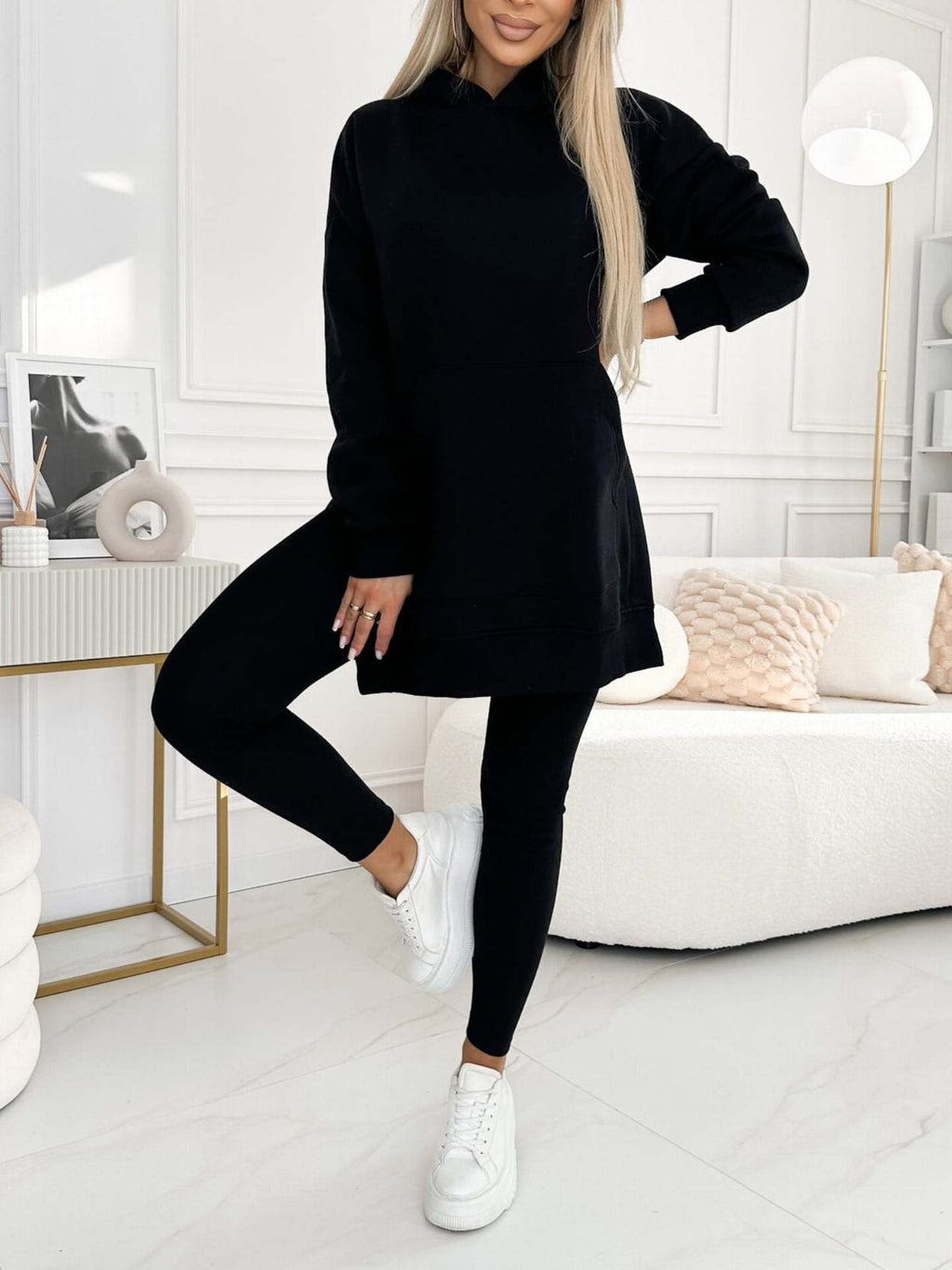 Ensemble Sweat Capuche et Leggings Épais - FEMME FATALE