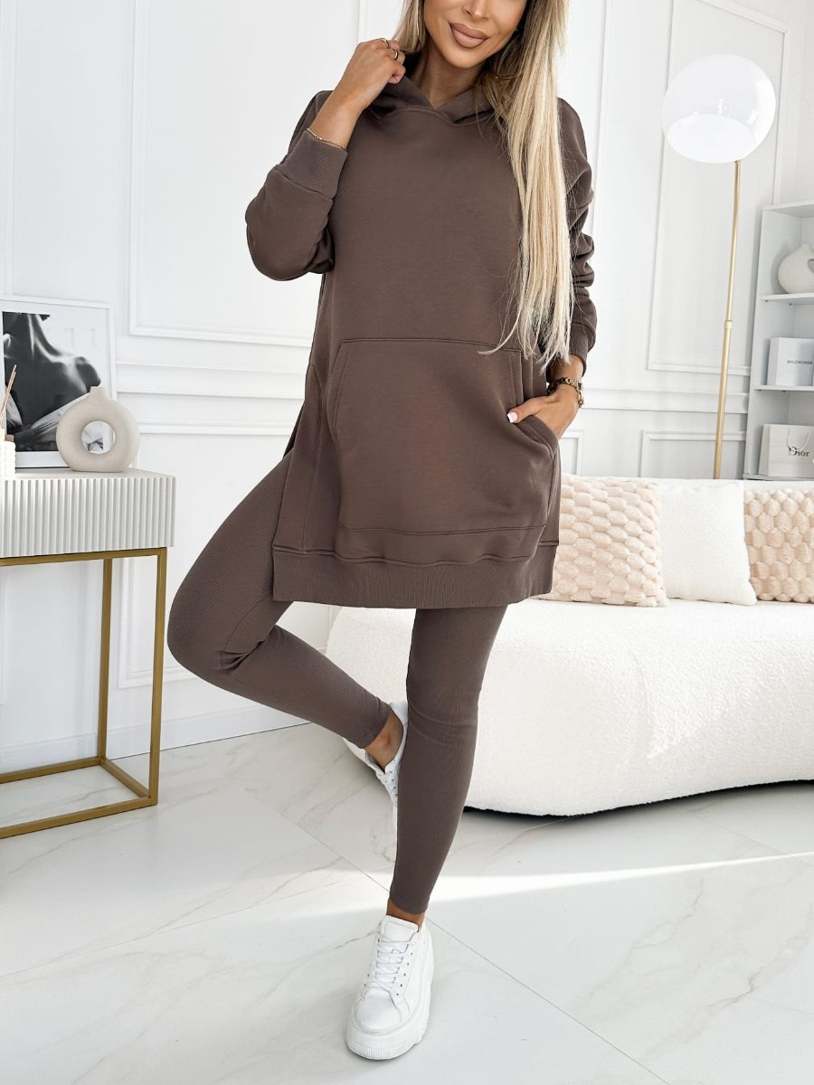 Ensemble Sweat Capuche et Leggings Épais - FEMME FATALE