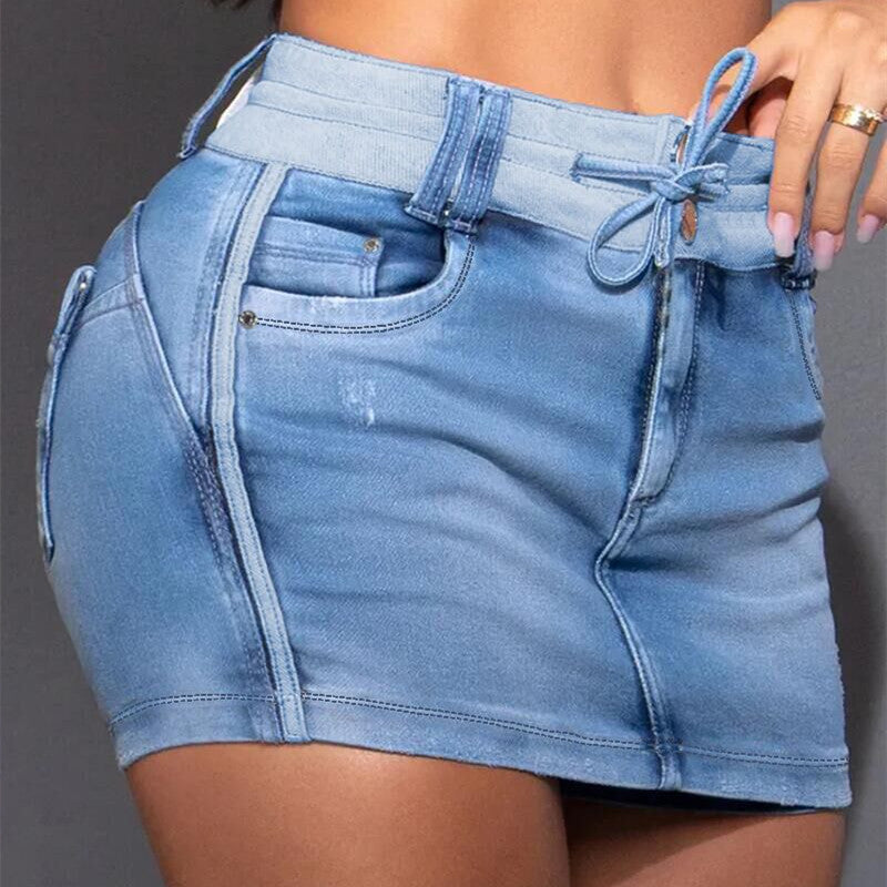 Jupe en jean à cordon - FEMME FATALE