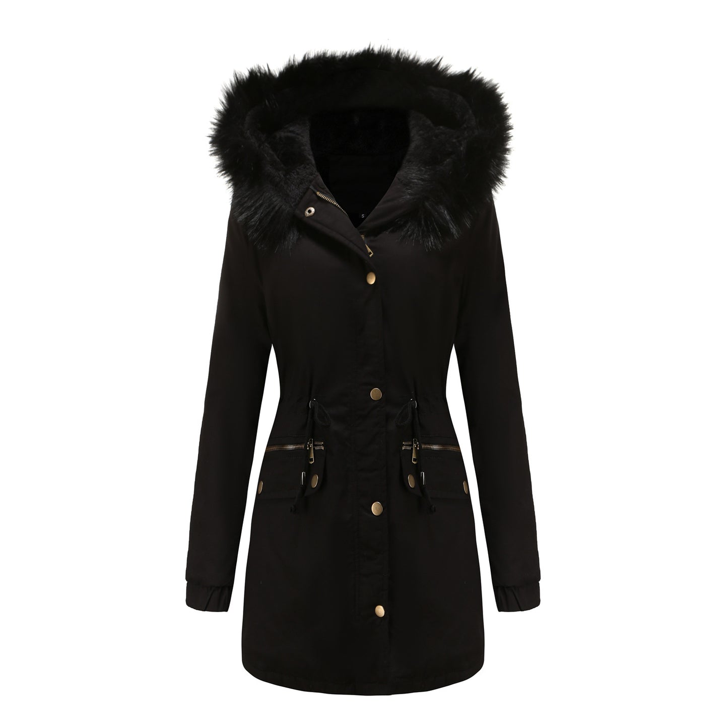 Parka Mi-longue avec Col en Fourrure
