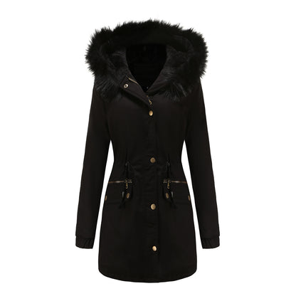 Parka Mi-longue avec Col en Fourrure