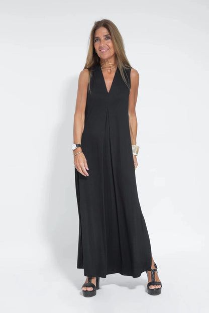 Robe longue d'été à col en V
