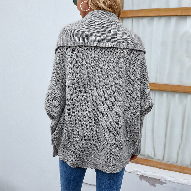Gilet Tricoté Ample à Manches Chauve-souris - FEMME FATALE