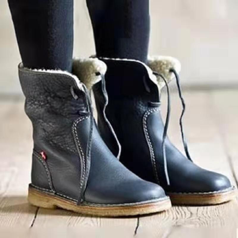 Bottes neige lacets en polaire