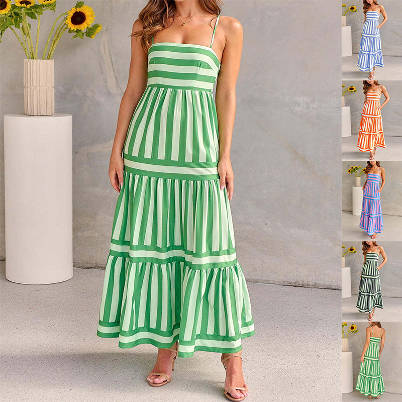 Robe longue à bretelles avec poches - FEMME FATALE