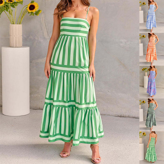 Robe longue à bretelles avec poches