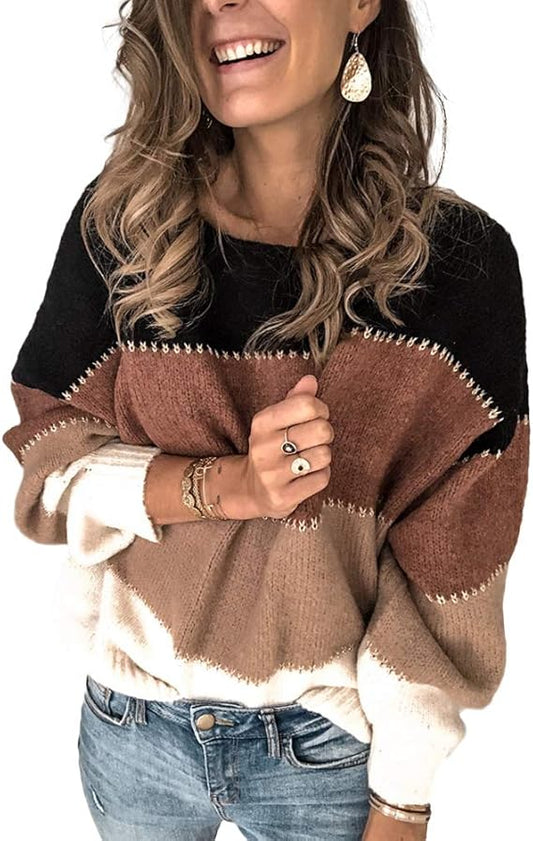 Pull midi à rayures contrastées