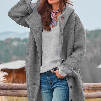 Manteau Long Tweed Épais