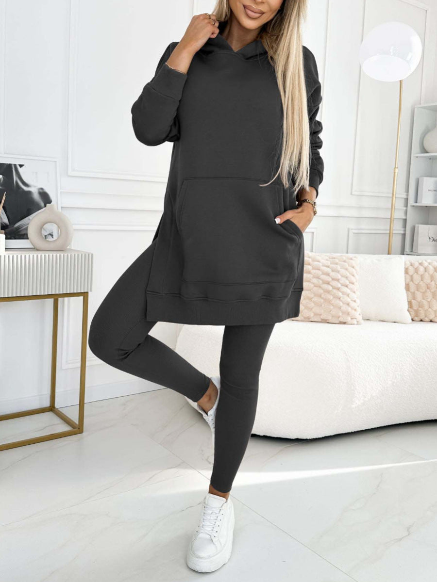 Ensemble Sweat Capuche et Leggings Épais - FEMME FATALE